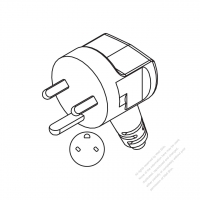 Denmark 3-Pin Elbow AC Plug, 10~16A 250V