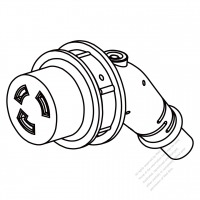 Marine Shore Twist Locking Waterproof Connector (NEMA L5-30R) 2P, 3 Wire Grounding 30A 125V