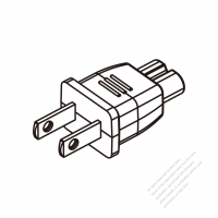 Adapter Plug, USA to IEC 320 C7 Female Connector 2 to 2-Pin 2.5A 125V