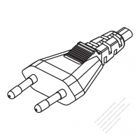 Korea 2-Pin Straight AC Plug, 2.5A 250V