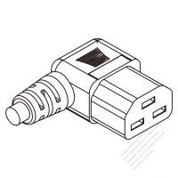 Europe IEC 320 C21 Connectors 3-Pin Angle (Right) 16A 250V