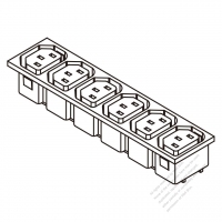 AC Socket IEC 60320-2 Sheet F Appliance Outlet  X 6, 10A/15A