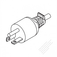 USA/Canada NEMA 6-20P Straight AC Plug, 2 P/ 3 Wire, Grounding 20A 250V