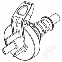 China 3-Pin AC Plug, 6A, 10A, 250V