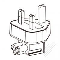 Adapter Plug, UK Angle Type to IEC 320 C5 Female Connector 3 to 3-Pin 2.5A 250V