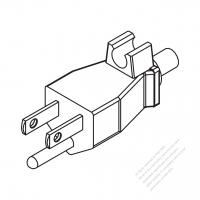 Taiwan/ Japan 3-Pin Straight AC Plug, 7~15A 125V