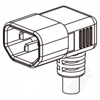 USA/Canada IEC 320 Sheet E (C14) Plug Connectors 3-Pin Angle 10A/13A/15A 125/250V