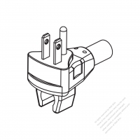 USA/Canada NEMA 5-15P Elbow AC Plug, 2 P/ 3 Wire Grounding 15A 125V