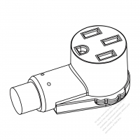 Range, Dryer and Welding Machine, Plug Connector (NEMA 14-50R) Straight, 3 P, 4 Wire Grounding , Elbow 30A/40A/50A, 125/250V