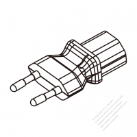 Adapter Plug, European to IEC 320 C13 Female Connector 3 to 3-Pin 10A 250V