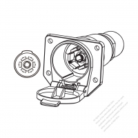 RV, Truck, Trailer Heavy Duty Vehicle, 6-Blade +1-Round-Pin to 4-Round-Pin Inlet