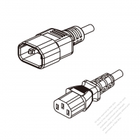 Europe 3-Pin IEC 320 Sheet E Plug To IEC 320 C13 AC Power Cord Set Molding (PVC) 1.8M (1800mm) Black ( H05VV-F 3G 0.75mm2 )
