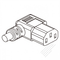 Korea IEC 320 C13 Connectors 3-Pin Angle 10A 250V