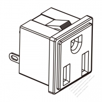 USA/Canada NEMA 5-15R Outlet, 2 P 3 Wire Grounding 15A 125V