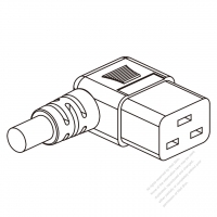 Europe IEC 320 C19 Connectors 3-Pin Angle (Right) 16A 250V