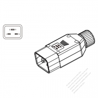 IEC 320 Sheet I Plug Connector 3-Pin 16A International/20A North American Household
