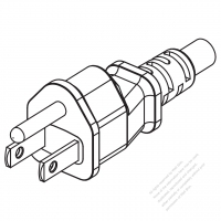 USA/Canada NEMA 5-15P Straight AC Plug, 2 P/ 3 Wire Grounding 15A 125V