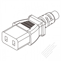 IEC 320 C9 Connectors 2-Pin Straight 6A 250V