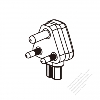 Adapter Plug, South African (Small) Angle Type to IEC 320 C7 Female Connector 3 to 2-Pin 2.5A 250V