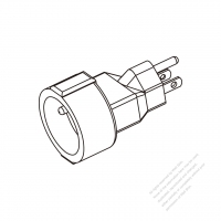 Adapter Plug, NEMA 5-15P to France ,3 to 3-Pin