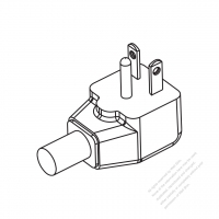 USA/Canada NEMA 6-20P Straight AC Plug, 2 P/ 3 Wire, Grounding 20A 250V