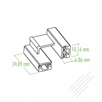 Plastic Housing 24.89mm x 6.86mm x 10.16mm 2-Pin