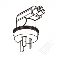 Adapter Plug, Australian Angle Type to IEC 320 C5 Female Connector 3 to 3-Pin 2.5A 250V