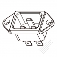 IEC 60320-1 (C20) Appliance Inlet (rivet), Screw Type, 16A 250V