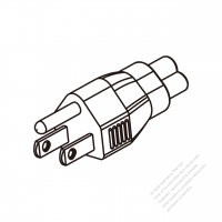 Adapter Plug, USA Plug to IEC 320 C5 Female Connector 3 to 3-Pin 2.5A 125V