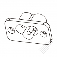 IEC 60320-1 (C6) Appliance Inlet, Screw Type, 2.5A