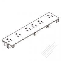 USA/Canada NEMA 5-15R Outlet x 6, 2 P 3 Wire Grounding 15A 125V