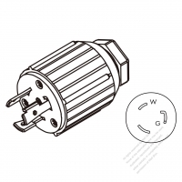 USA/Canada Twist-Lock 	(NEMA L5-20P)  3-Pin Straight plug, 2 P, 3 Wire Grounding 20A 125V