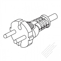 Korea 2-Pin Straight AC Plug, 7A 250V