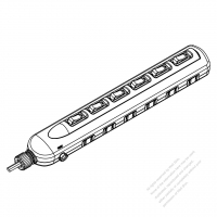 China Type Power Strip 2-Pin Outlet x 6 10A 250V