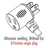 Taiwan/ Japan 3-Pin T Shape straight AC Plug, 7~15A 125V