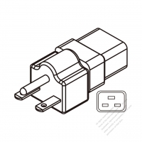 Adapter Plug, USA (6-15P) to IEC 320 C19 Female Connector 3 to 3-Pin 15A 250V