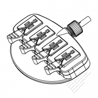 USA/ Canada Type Power Strip NEMA 5-15R outlet x 4, 3-Pin