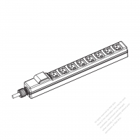 IEC 320 Power Strip Sheet F Outlet x 8, 3-Pin 10A 250V