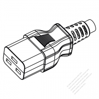 Europe IEC 320 C19 Connectors 3-Pin Straight 16A 250V