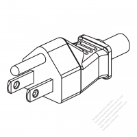 USA/Canada NEMA 5-15P Straight AC Plug, 2 P/ 3 Wire Grounding 15A 125V