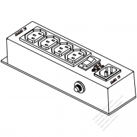 IEC 320 Power Strip C14 inlet x 1, Sheet F Outlet x 4, 3-Pin 10A 250V