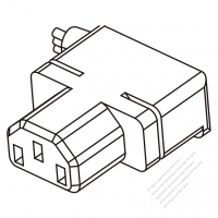 USA/Canada IEC 320 C13 Connectors 3-Pin Straight 10A/13A 125V