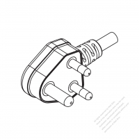 India 3-Pin Angle Type AC Plug, 5A 10A 250V