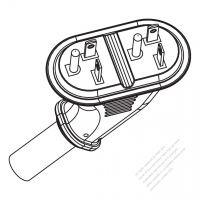 USA/Canada NEMA 5-20P Elbow AC Twins Plug 2 P/ 3 Wire Grounding 20A 125V