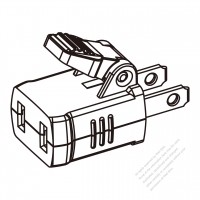 Adapter Plug, US NEMA 1-15P plug to 1-15R Connector, 2 to 2-Pin