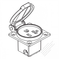 USA/Canada NEMA 5-15R/5-20R Outlet, 2 P 3 Wire Grounding 15A/20A 125V