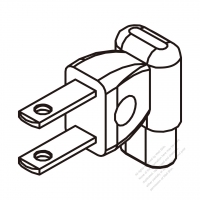 Adapter Plug, USA Angle Type to IEC 320 C1 Female Connector 2 to 2-Pin 0.2A