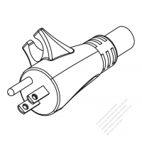 USA/Canada NEMA 5-15P Straight AC Plug, 2 P/ 3 Wire Grounding 15A 125V