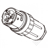 USA/Canada Marine Shore (NEMA SS2-50R) 4-Pin Straight blade Connector. 3 P, 4 Wire Grounding, 50A 125V/250V