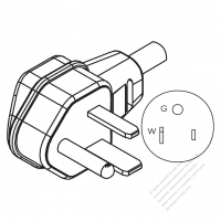 USA/Canada NEMA 5-50P, 2 P/ 3 Wire Grounding, Elbow AC Plug, 50A 125V